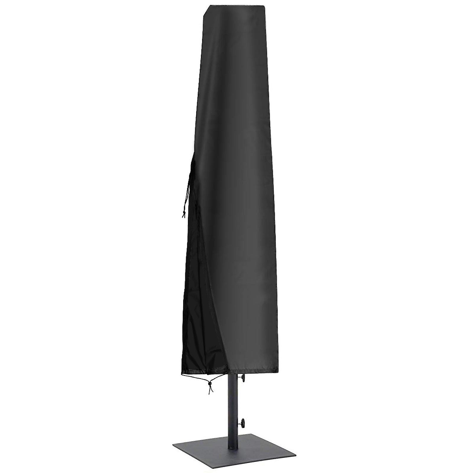 1 Offset Patio Umbrella Cover 1 Storage Bag Black