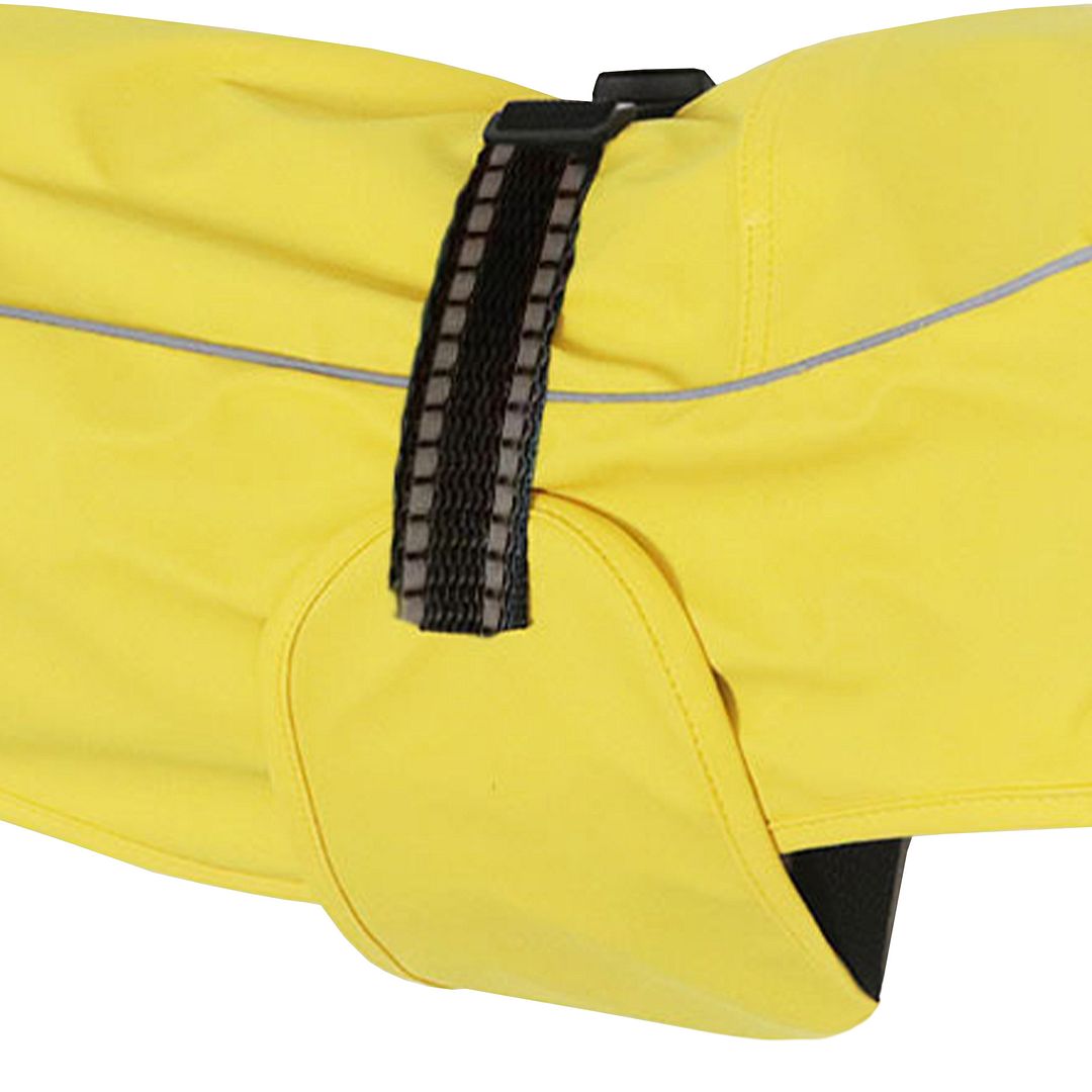 Hiheart Big Dog Raincoats with Reflective Stripes Yellow 4XL+