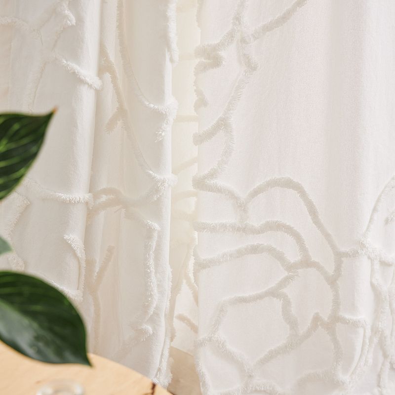 Peri Chenille Rose Poletop Window Curtain Set