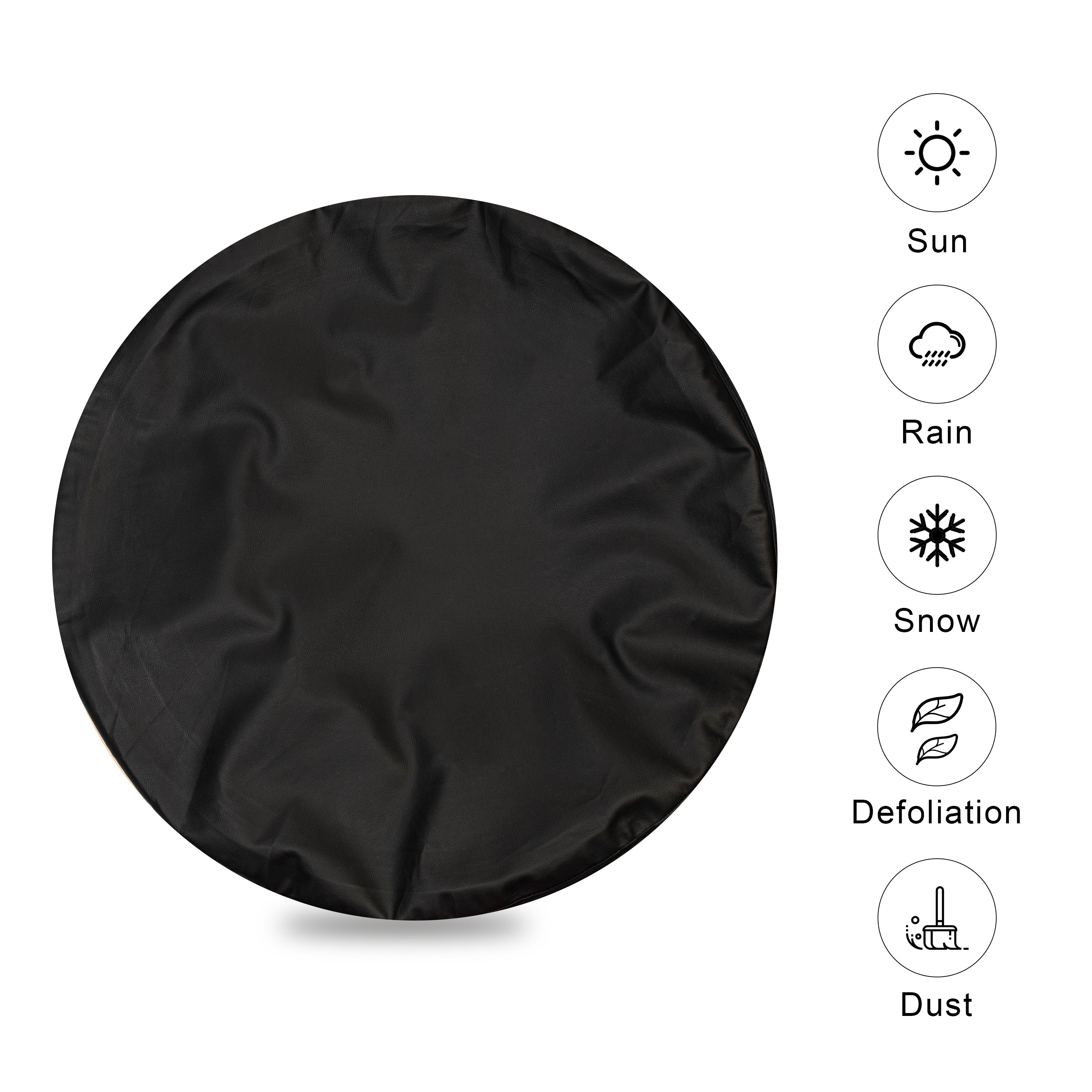 PVC Thickening Leather Spare Tire Wheel Cover for Car Truck SUV Camper Trailer Universal Fit RV JP FJ，R15 M Black (for Overall Wheel Diameter 27-30 inch)