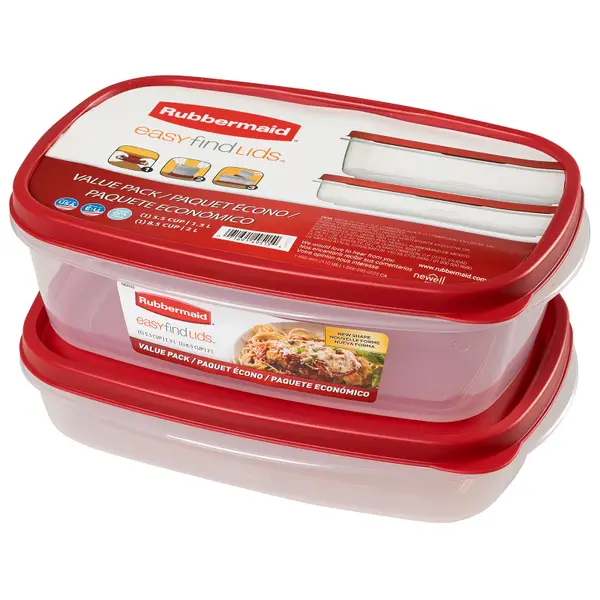 Rubbermaid 5.5 Cup and 8.5 Cup Easy Find Lids Containers Value Pack