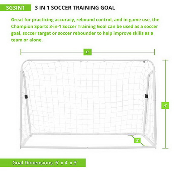 Champion Sports SG3IN1 3 In 1 Soccer Training Goal