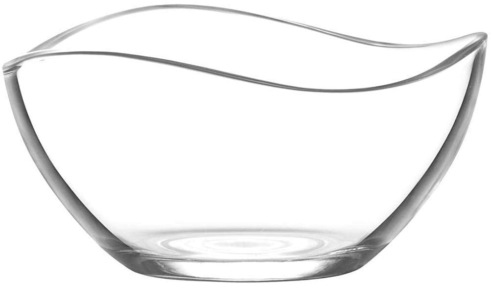 Madison Small Glass Dessert Bowls， 7 Ounce | Beautiful Wavy Design – Thick and Durable – For Desserts， Condiments， Snacks， Candy and More – Microwave and Dishwasher Safe – Set of Twelve Glass Bowls