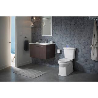 KOHLER Corbelle Comfort Height 2-Piece 1.28 GPF Single Flush Elongated Toilet with Continuous Clean in White 5709-0