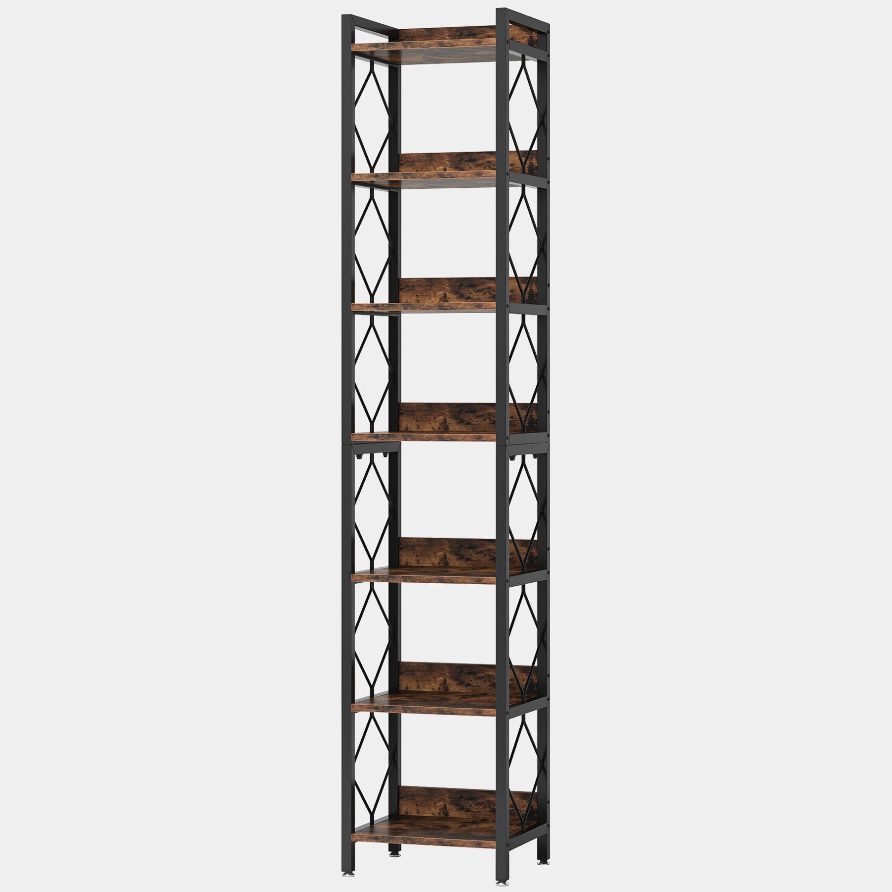 7-Tier Corner Shelf, 78.7 Narrow Bookshelf Corner Bookcase