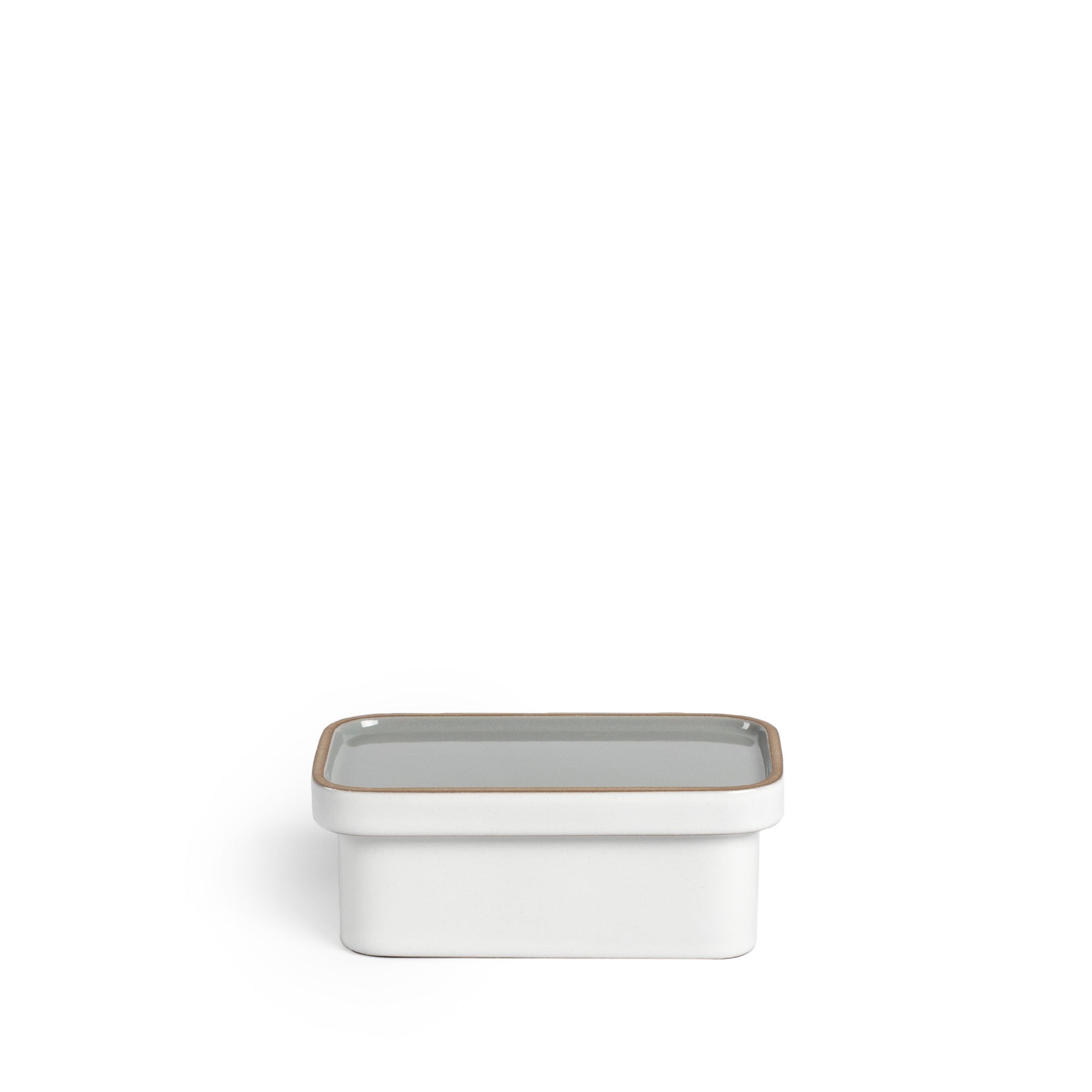 Butter Dish in Light Gray Whale and Opaque White