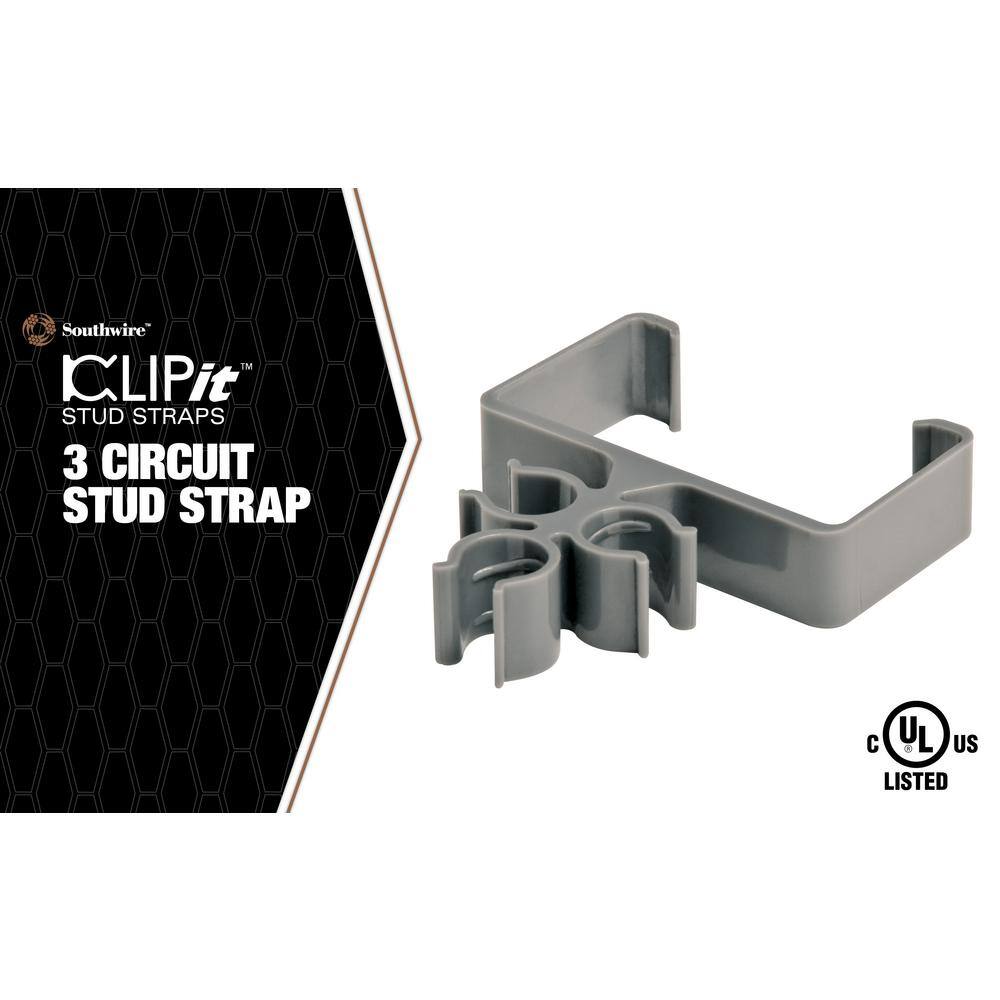 Southwire Clip-It 3-Circuit MCAC 2-12 in. Stud Strap (120-Pack) MS-AK250