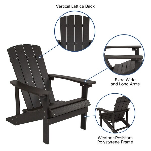 Outdoor AllWeather Poly Resin Wood Adirondack Chair