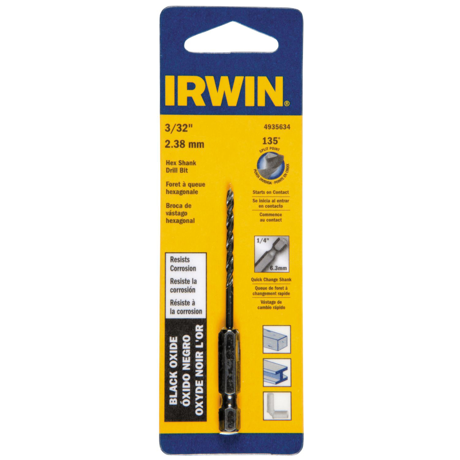 Irwin 3/32 in. X 3 in. L High Speed Steel Drill Bit 1 pc