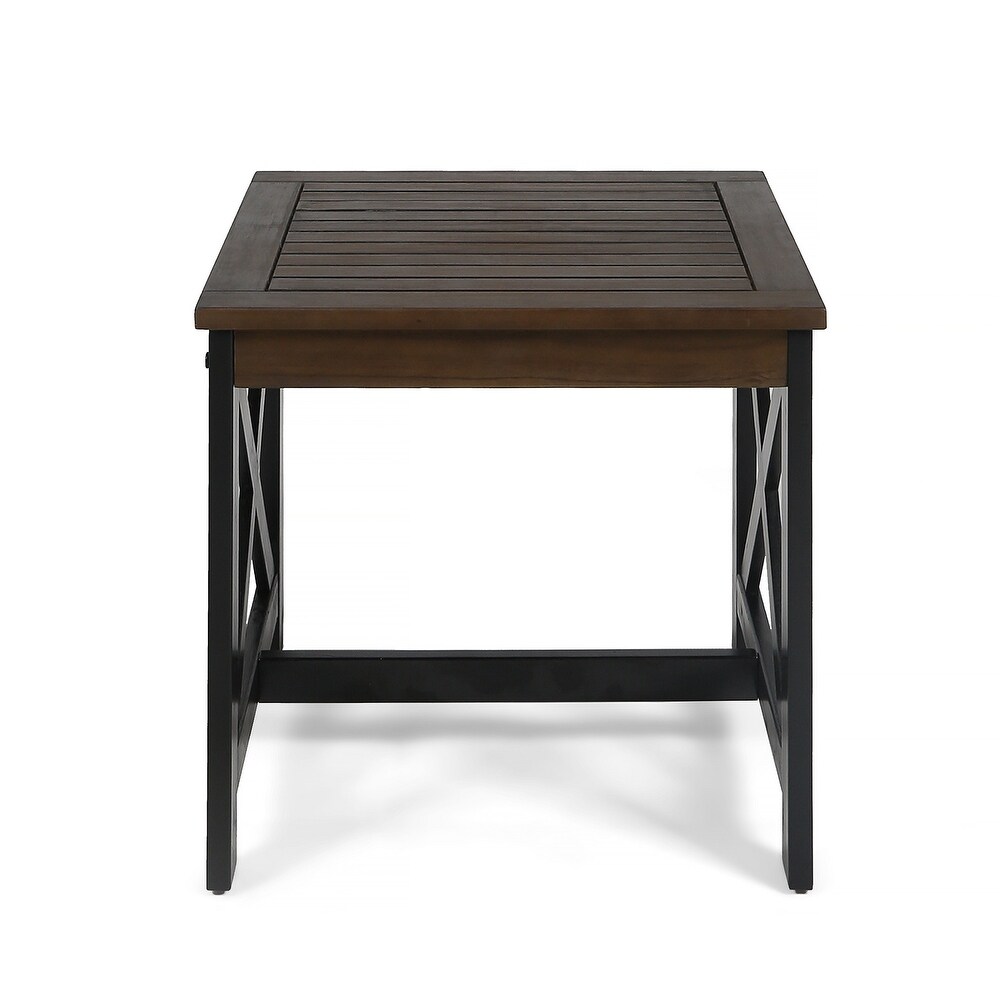 Cassara Outdoor Farmhouse Cottage Square Acacia Wood End Table by Christopher Knight Home