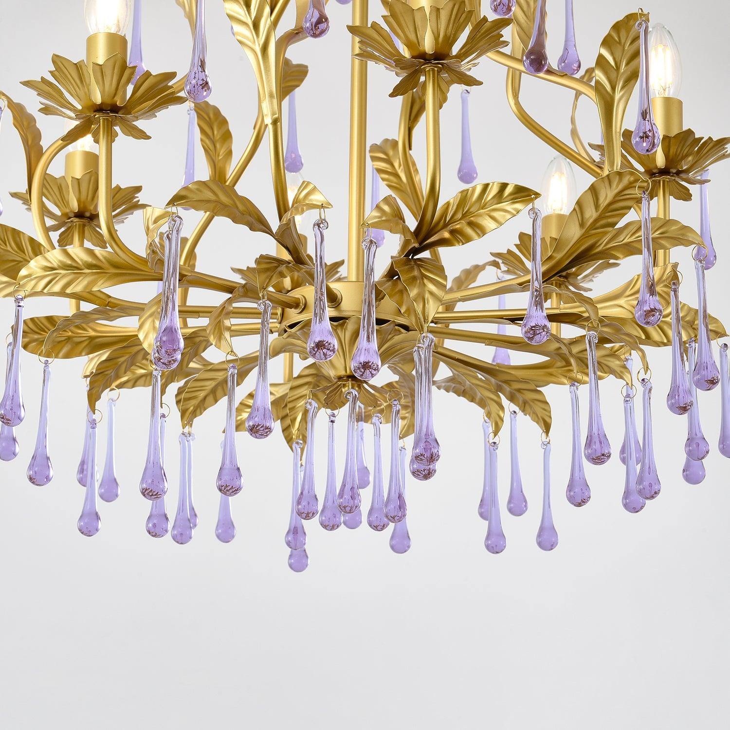 Amethyst Drops Glass Chandelier