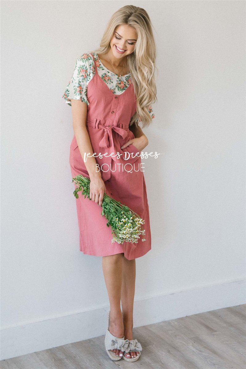 The Kyla Tie Front Overall Dress