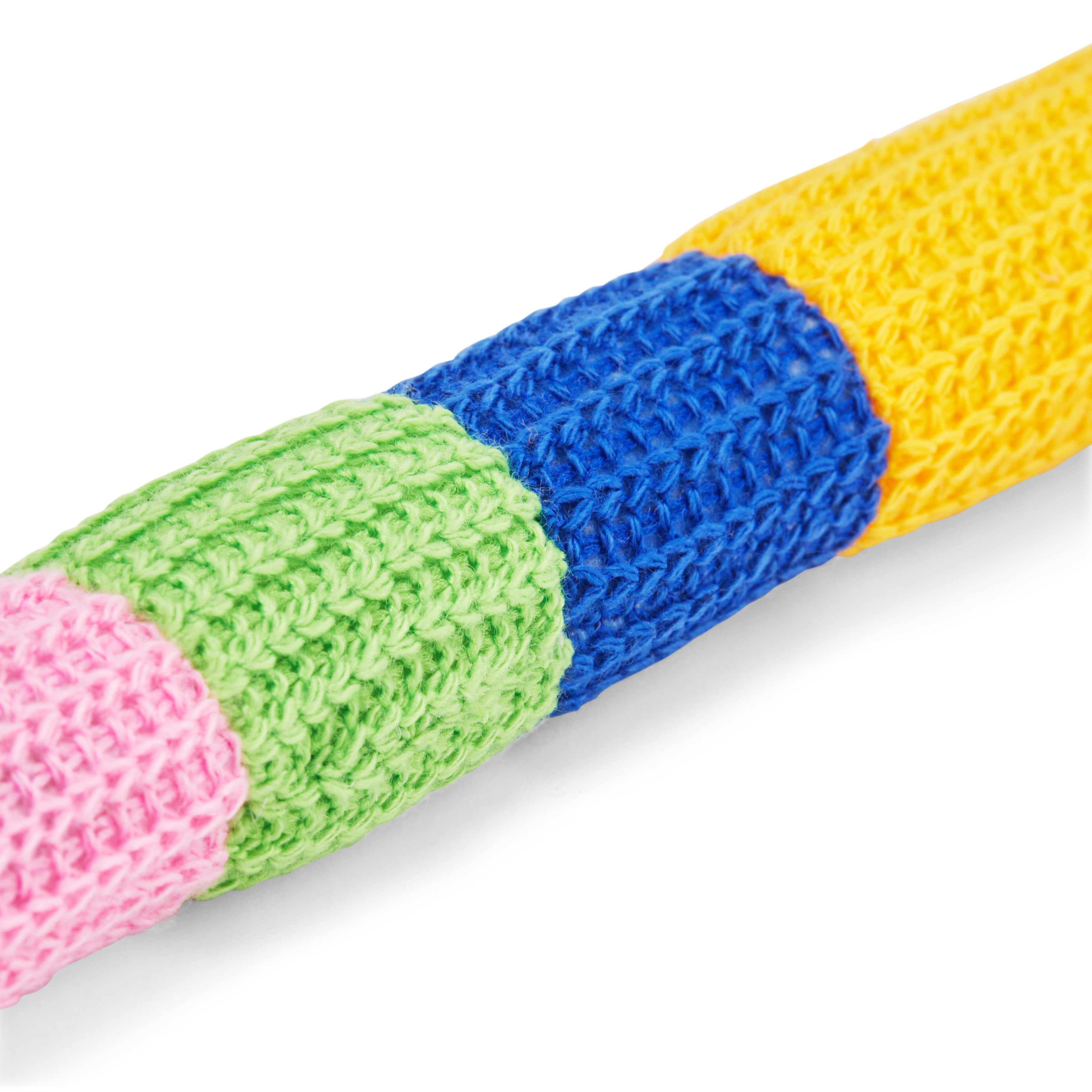 Leaps  Bounds Yellow Crochet Snake Cat Toy， X-Small