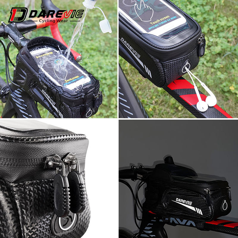 Dropshipping Chinese Reflective Cycling Bags Bike Trunk 6.0 Inch Touch Screen Cycling Phone Bag Handlebar Bicycle Mobile Bag