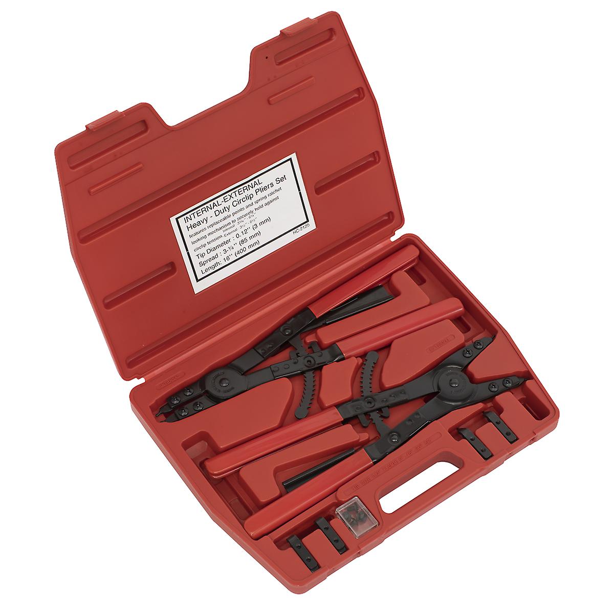 Sealey Ak8501 Circlip Pliers Set Internal/External 400Mm Heavy-Duty