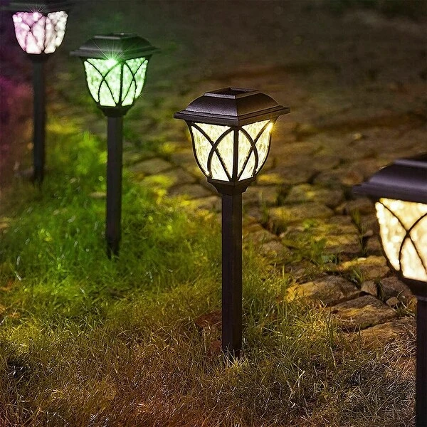 6pcs Solar Outdoor Garden Lights LED Stake Decor Lamps