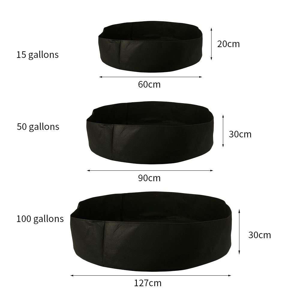 15/50/100 Gallon Large Capacity Black Plants Growing Bag Raised Plant Bed Garden Flower Planter Elevated Vegetable Box Planting Bags