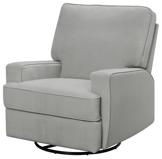 Baby Relax Rylan Swivel Gliding Recliner in Gray   Contemporary   Recliner Chairs   by Homesquare  Houzz