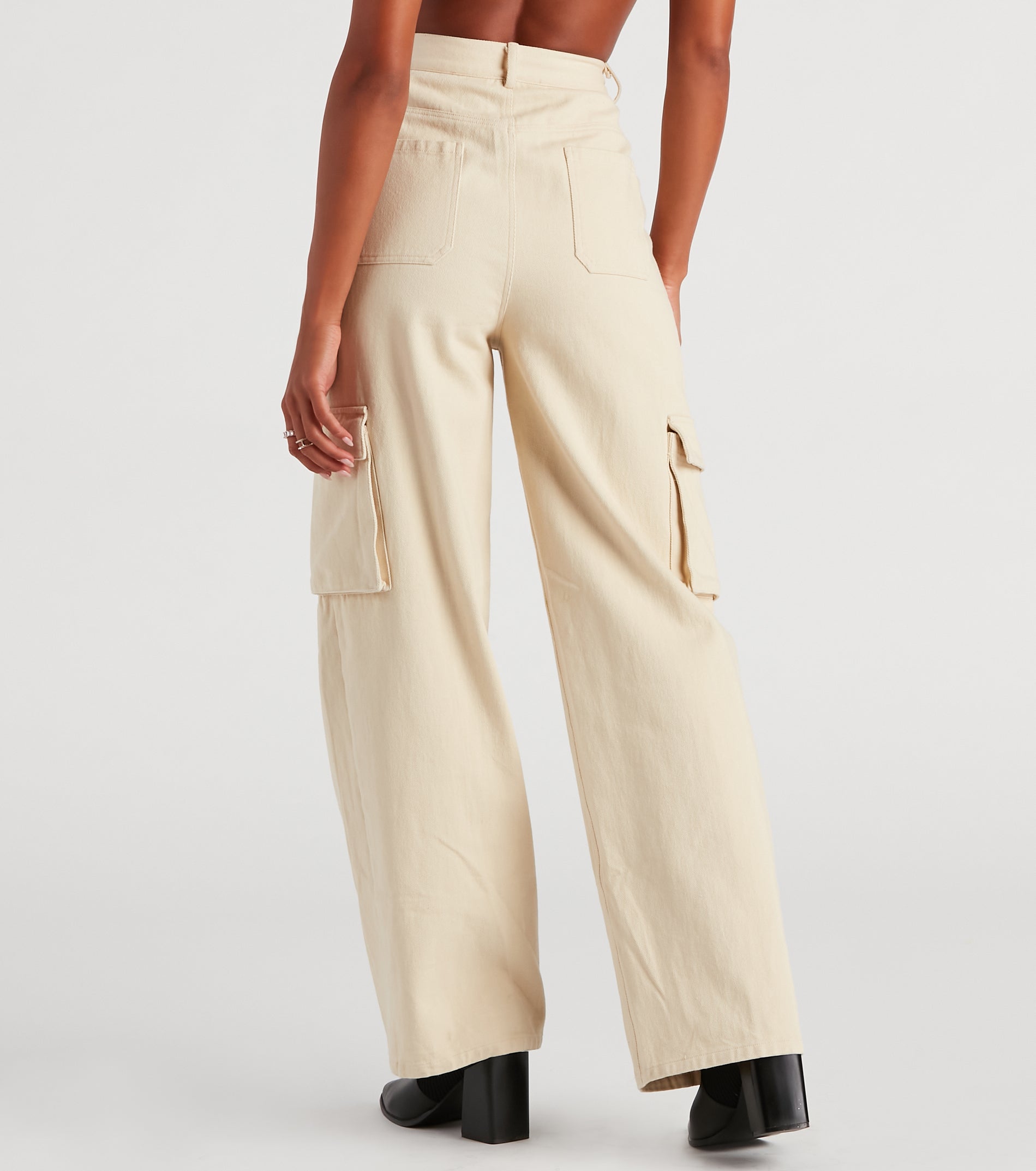 Cool In Cargo Wide Leg Denim Pants