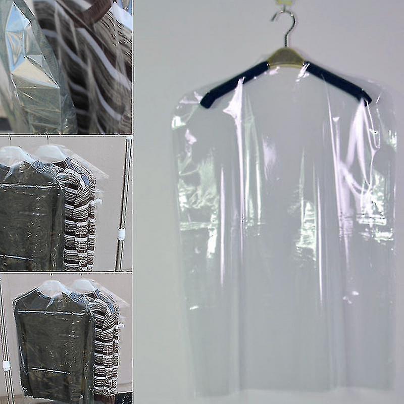 20pcs/lot Plastic Transparent Dust Cover Garment Of Clothes Hanging Pocket Storage Bag Wardrobe Hang