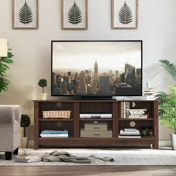 Costway 41937586 60 Inch  Entertainment TV Stand C...