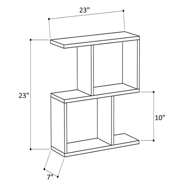 Alfa Rectangle 4 Shelves End Table， 23 inch End Table for Living Rooms