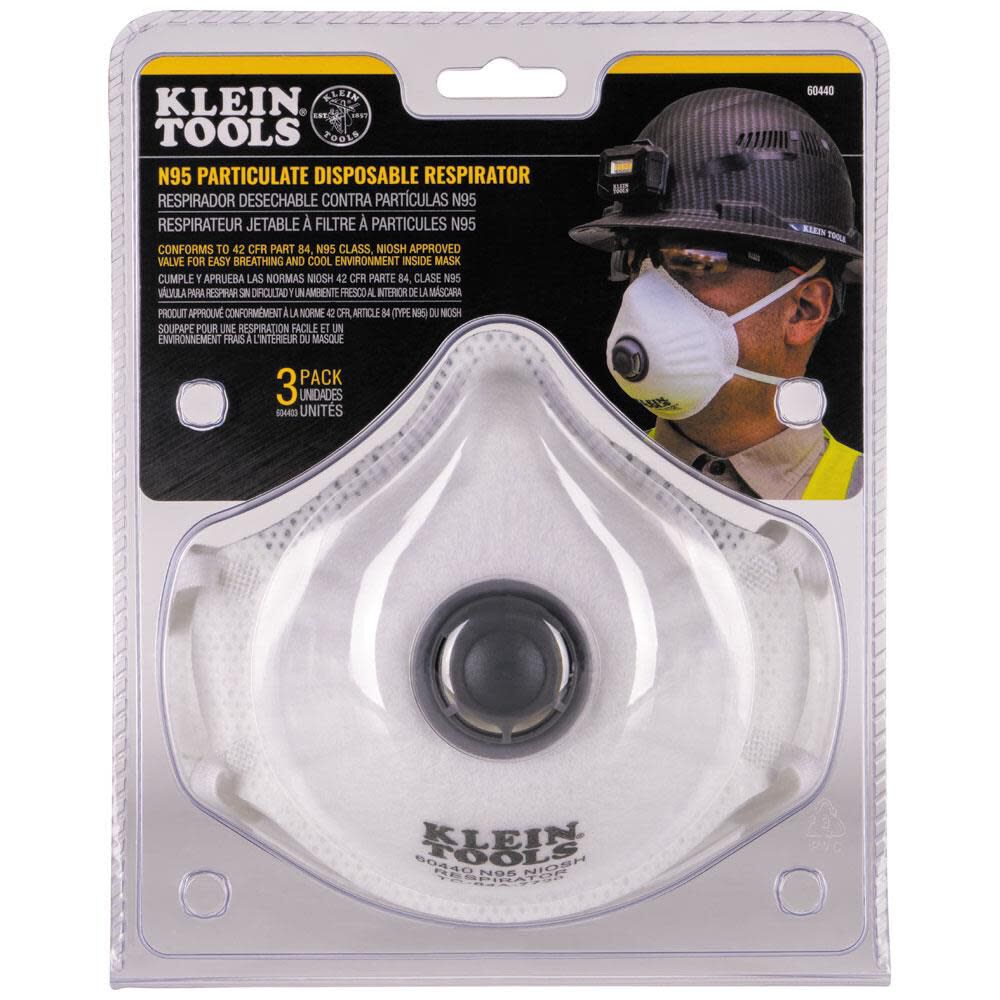 Klein Tools N95 Disposable Respirator 3pk 604403 from Klein Tools