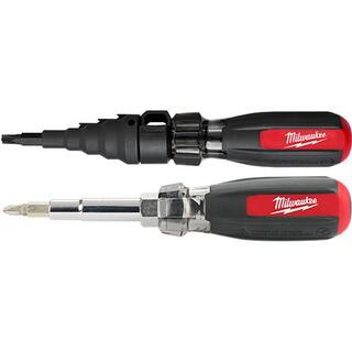 MW 7-in-1 Conduit Reaming Multi-Bit Screwdriver with 13-in-1 Multi-Bit Cushion Grip Screwdriver 48-22-2870-48-22-2880