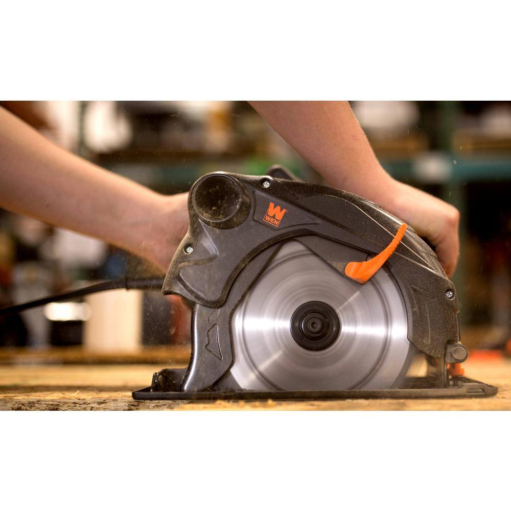 WEN 12 Amp 7-14 in. Sidewinder Circular Saw with 2-12 in. Cutting Depth 36725