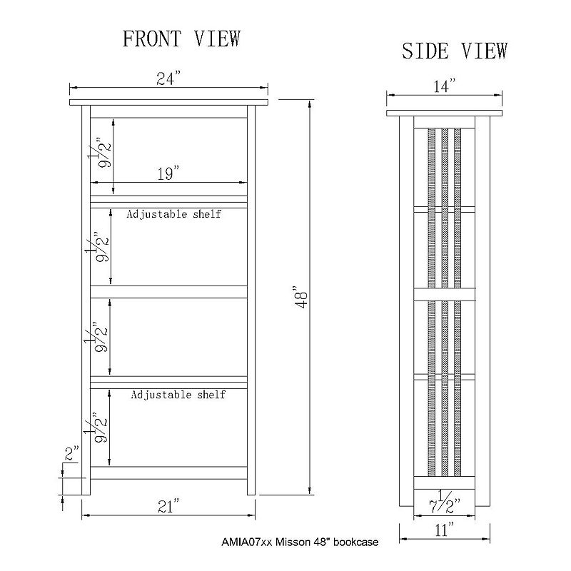 Alaterre Mission Bookcase