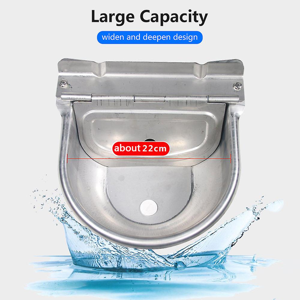 Stainless Steel Automatic Waterer Pet Livestock Tool Animals Water Bowl With Floating Ball For Cattle Horse Goat Sheep Dog No.181704