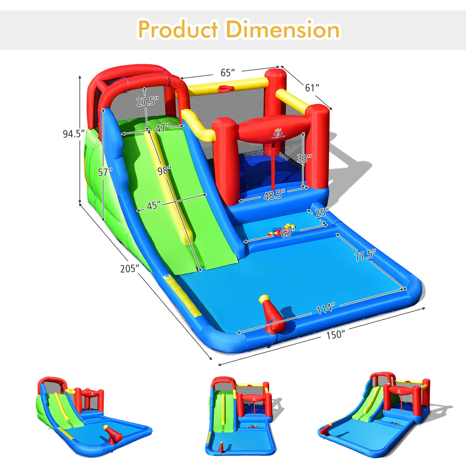 Inflatable Water Slide Park, Kids Giant Water Park Jumping Castle