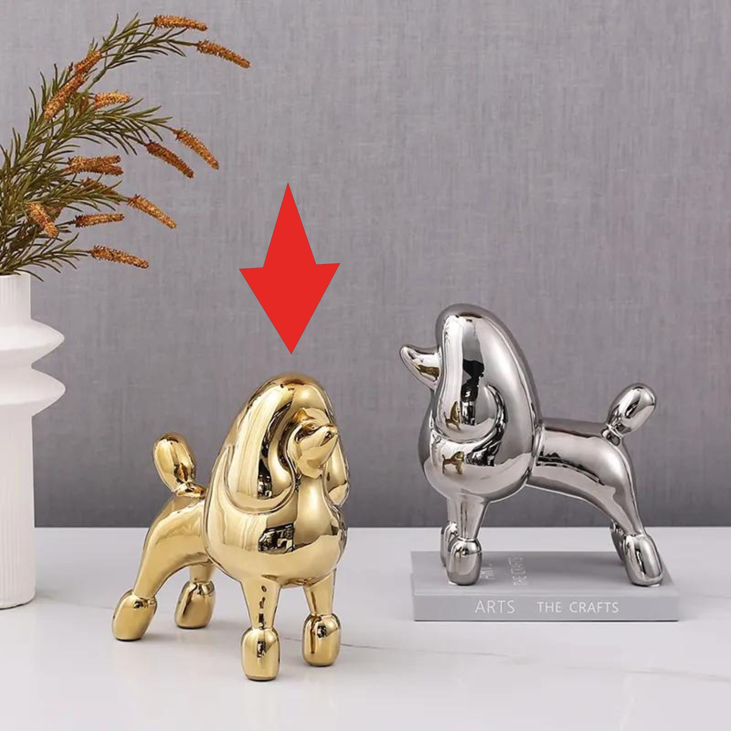 Gold Standing Dog -A Fa-D21071A