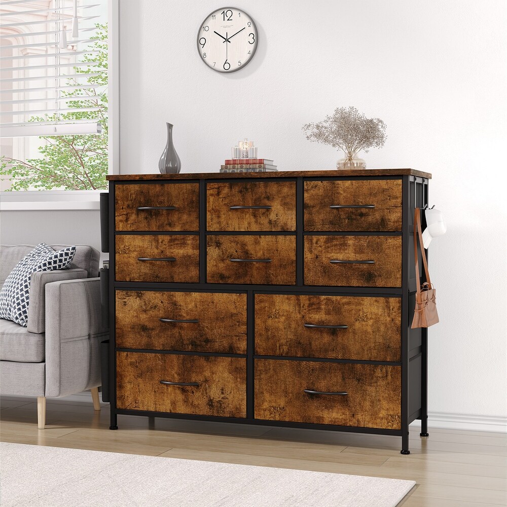 10 Drawer Dresser  Storage Organizer Unit with Fabric