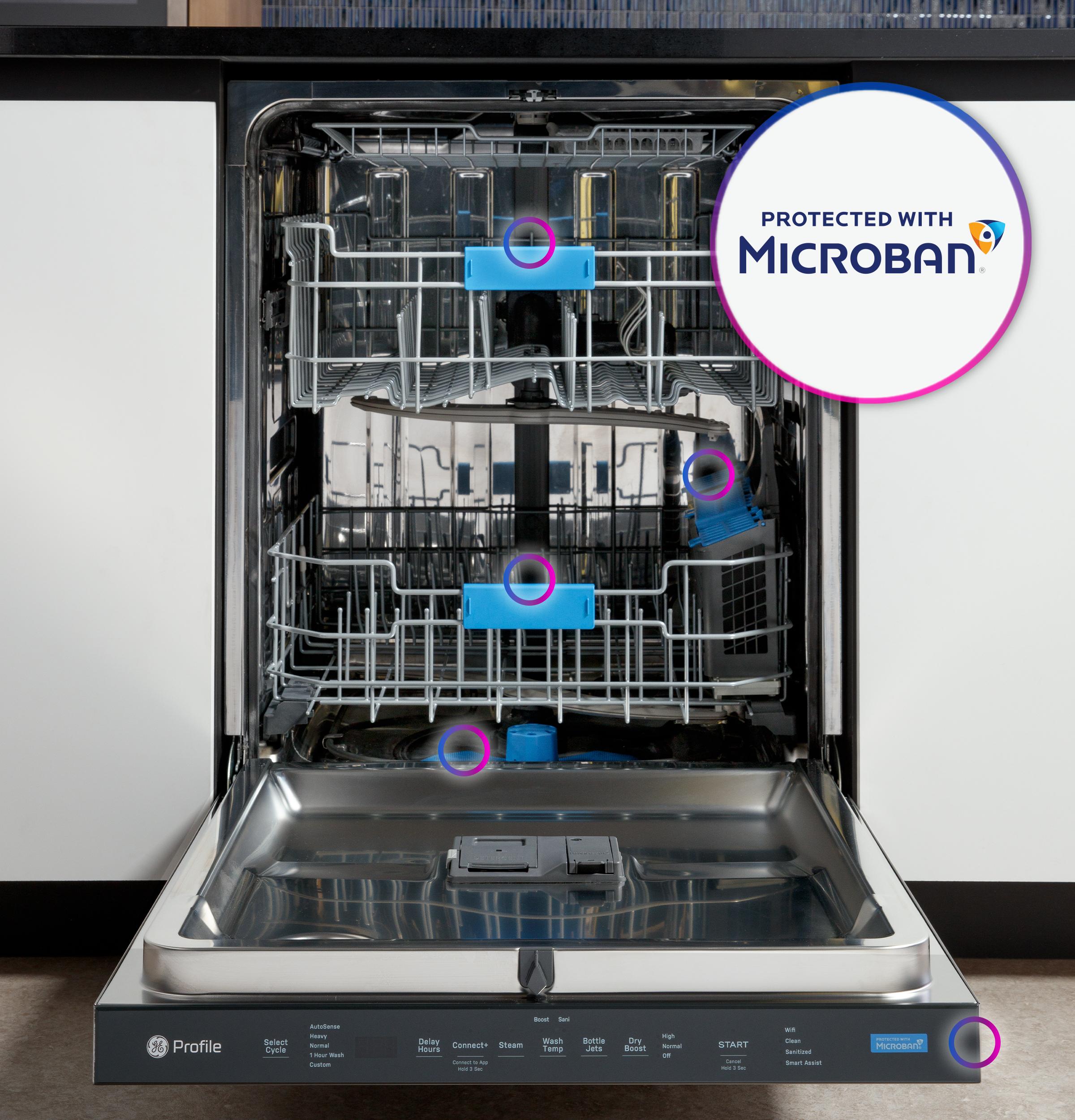 Ge Appliances PDP715SYVFS Ge Profile™ Fingerprint Resistant Top Control With Stainless Steel Interior Dishwasher With Microban™ Antimicrobial Protection With Sanitize Cycle