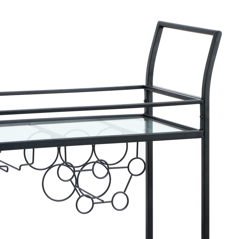 FirsTime   Co. Francesca Bar Cart  Metal Frame  Wood/Glass Top