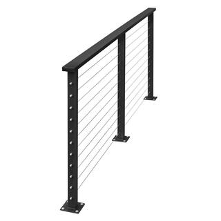 CityPost 72 ft. Black Deck Cable Railing 36 in. Base Mount CP-72-B-D