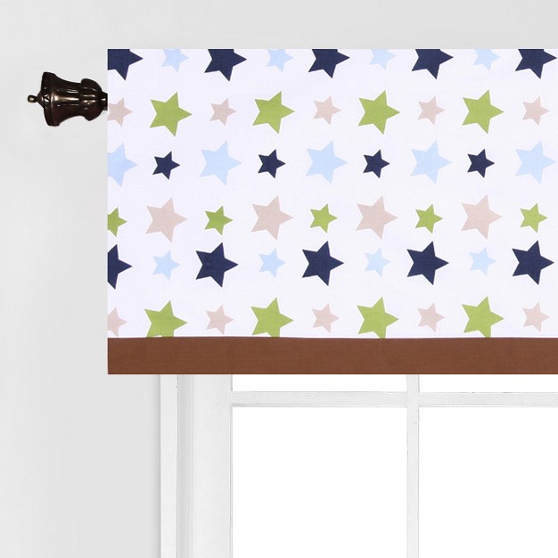 Bacati Stars Green Blue Beige Window Valance