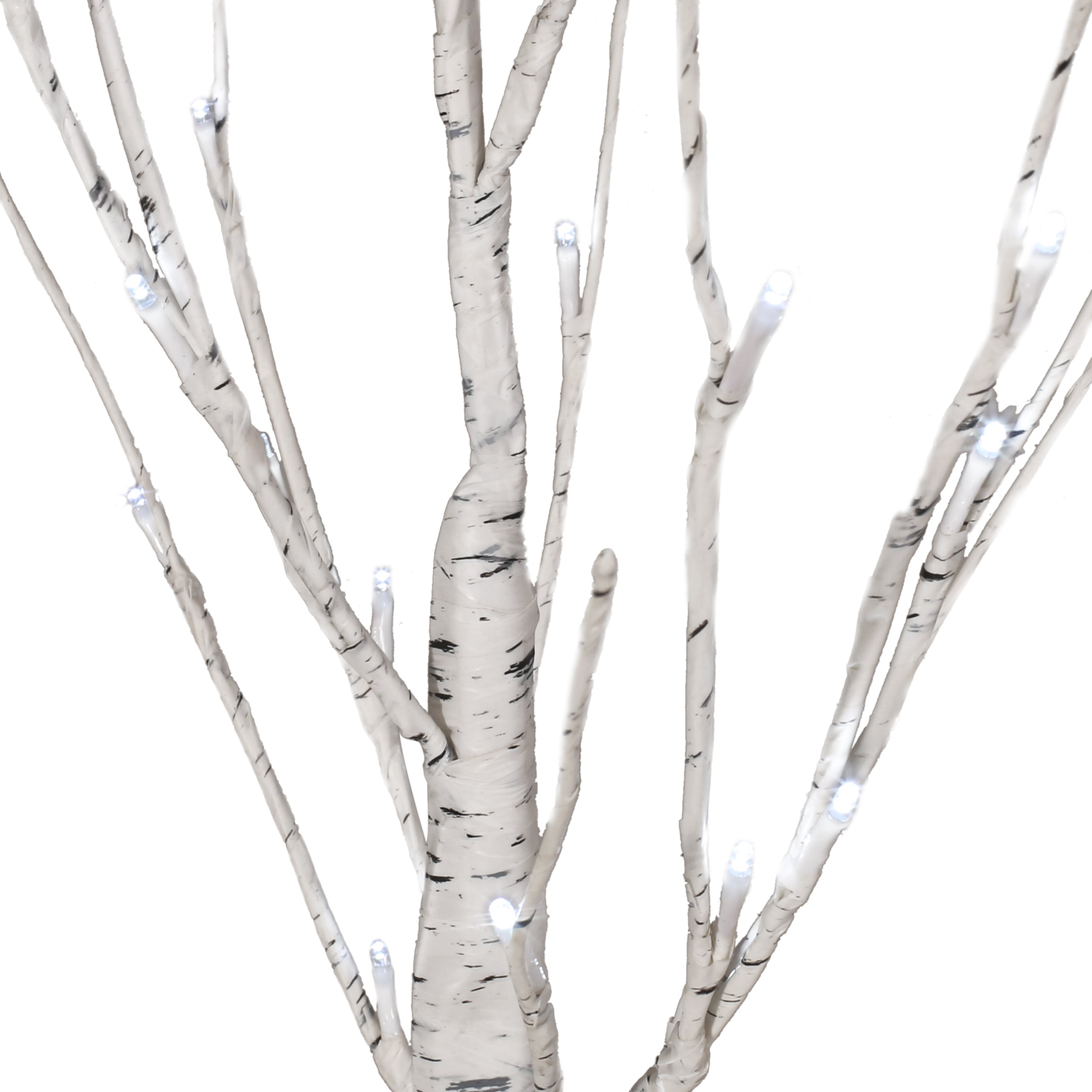 Berwick 4-Foot Pre-Lit 48 White LED Artificial Twig Birch Tree, White