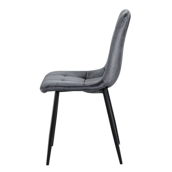 Set of 4 Modern Velvet Dining Chairs ， Fabric Accent Upholstered Chairs Side Chair with Black Legs for Dinning room