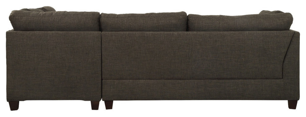 Sectional Sofa With Ottoman And Nailhead Trim  Gray   Transitional   Sectional Sofas   by VirVentures  Houzz