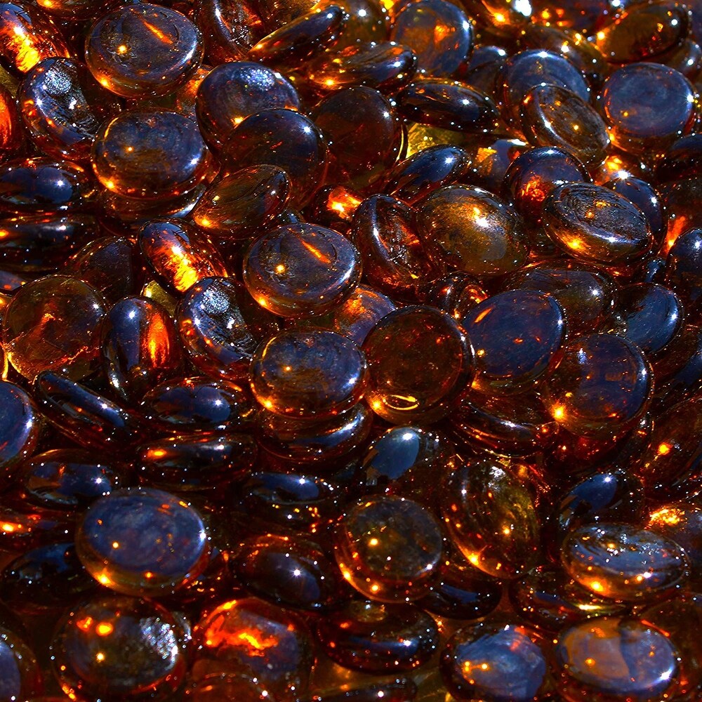 Dark Amber Fire Pit Glass Beads