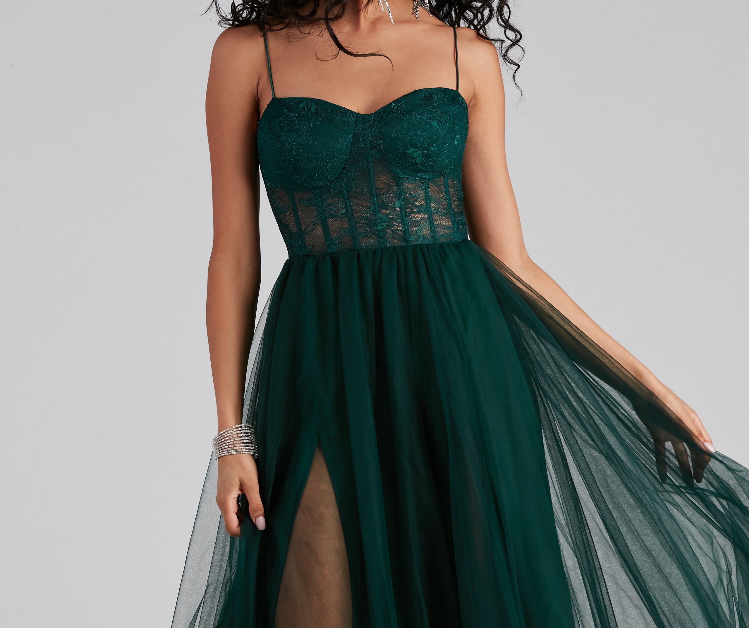 Hailey Formal Lace Bustier Dress