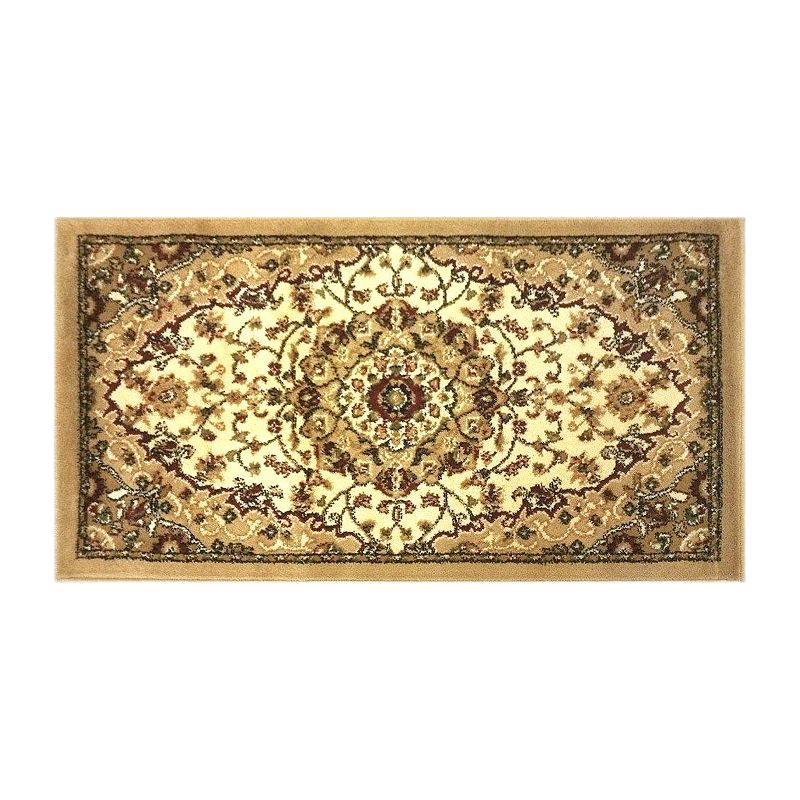 Masada Rugs Masada Rugs Bellagio Collection 2'x3' Traditional Oriental Door Mat Area Rug in Ivory - Design B401