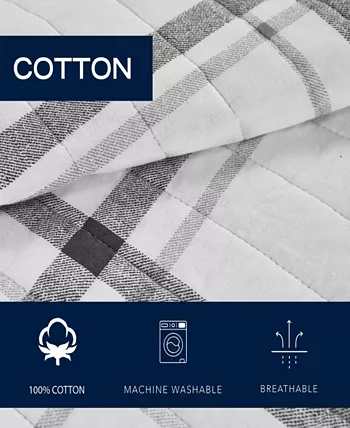 Nautica Fleetville Cotton Reversible 3 Piece Quilt Set， Full Queen