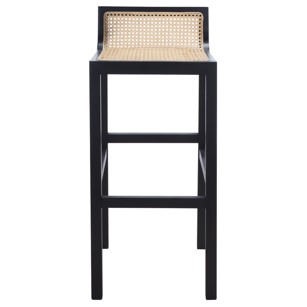 SAFAVIEH Saito Low Back Cane Bar Stool   16\