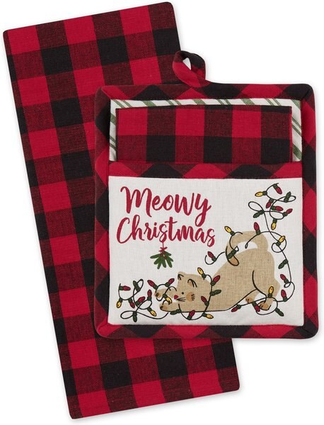 Design Imports Meowy Christmas Potholder Gift Set