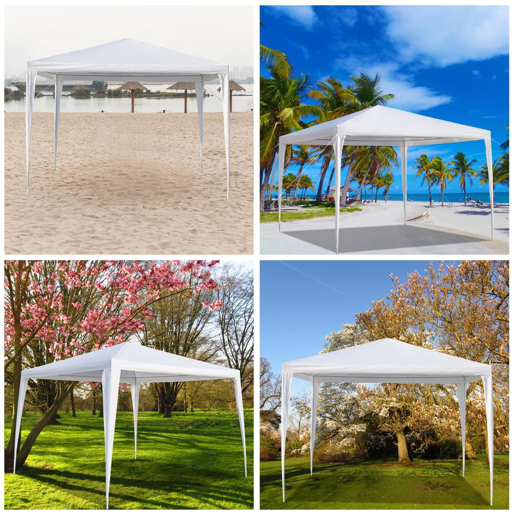 Ktaxon Wedding Canopy Party Tent without Sidewalls for Camping Outside Party BBQ 10x10ft White 18.11 in