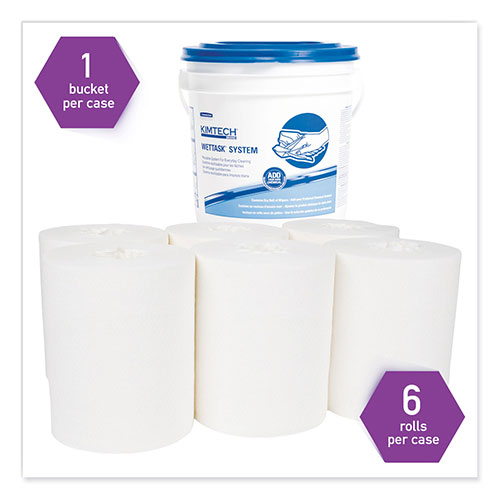 Kimberly-Clark Kimtechandtrade; Wipers for WETTASK System | Bleach， Disinfectants and Sanitizers， 6 x 12， 570