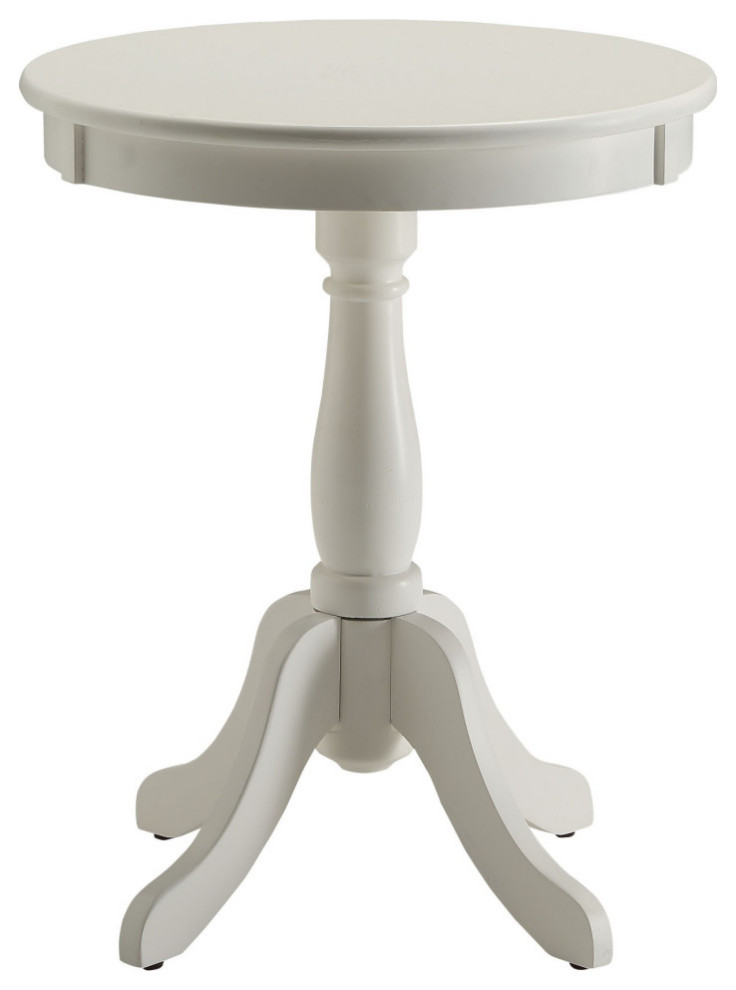 Light Green Solid Wooden Pedestal Side Table   Traditional   Side Tables And End Tables   by HomeRoots  Houzz